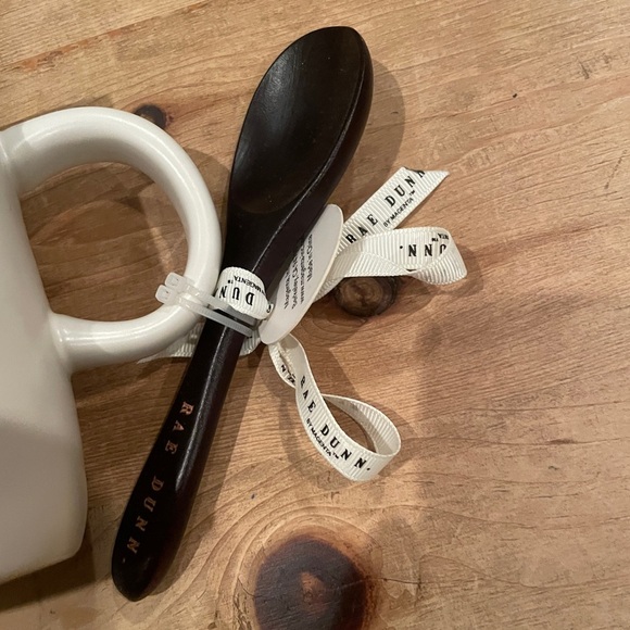 NWT Rae Dunn Cozy black and white mug wooden engraved spoon Any occasion gift - Picture 2 of 4